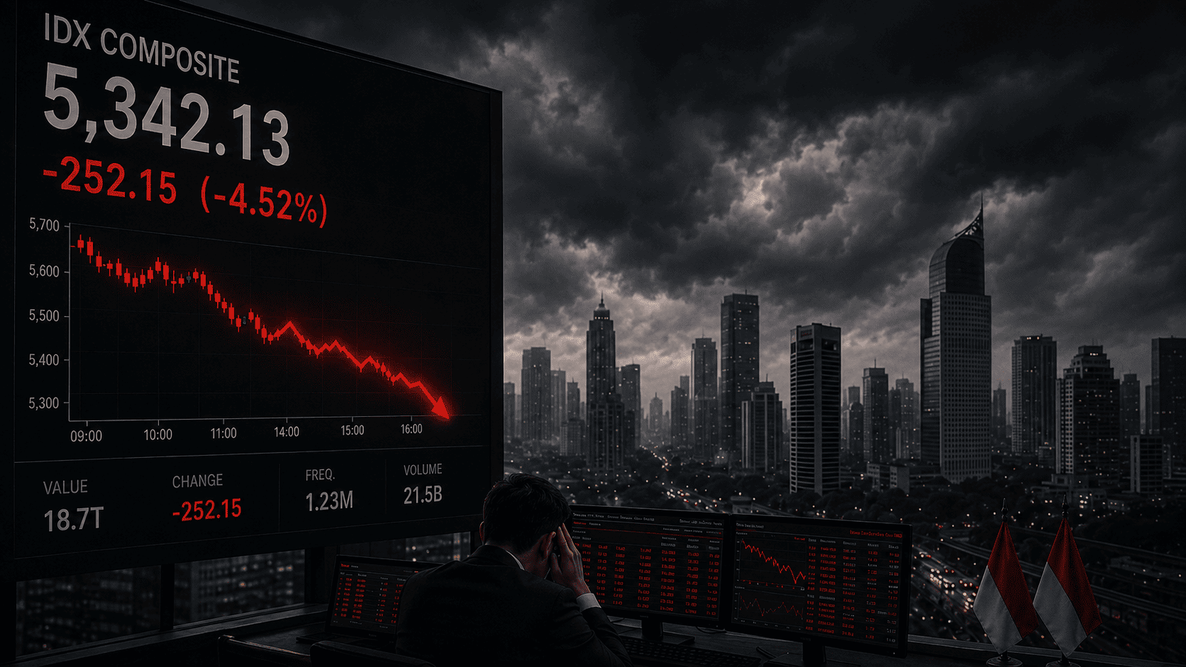 Indonesia's Stock Market in Freefalll JCI Crashes 4.52% to 5,342 as Foreign Capital Flees and MSCI Sword Hangs Overhead